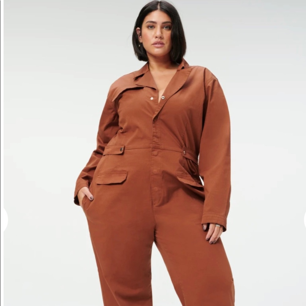 Good American Uniform Jumpsuit Sz 5 18-20w New With Tags Brown